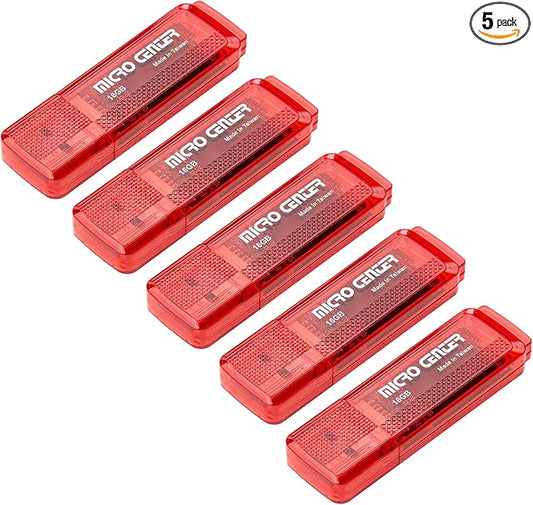 INLAND Micro Center Super Speed 5 Pack 16GB USB 3.0 Flash Drive Gum Size Memory Stick Thumb Drive Data Storage Jump Drive