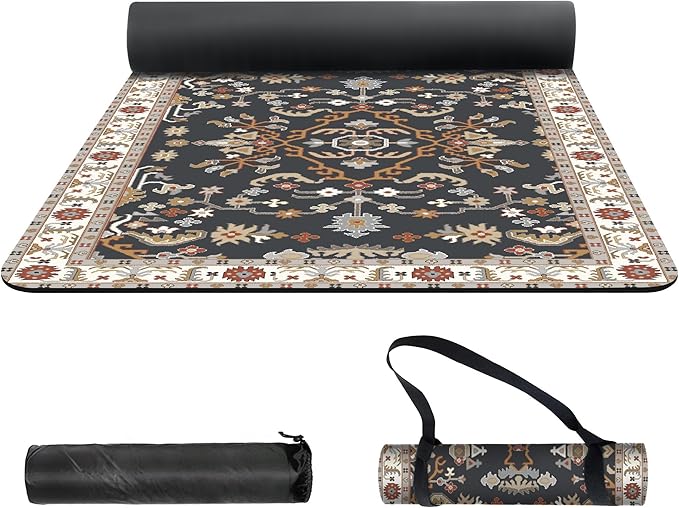 nuveti Yoga Mat Print Extra Thick TPE Non Slip Fitness Exercise Mat with Carrying Bag,72"x24" Extra Thick 6MM Exercise & Workout Mat for Yoga, Pilates Fitness and Floor Exercises