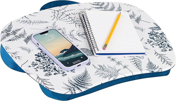 LAPGEAR MyStyle Portable Lap Desk with Cushion - Blue Garden - Fits up to 15.6 Inch Laptops - Style No. 45302