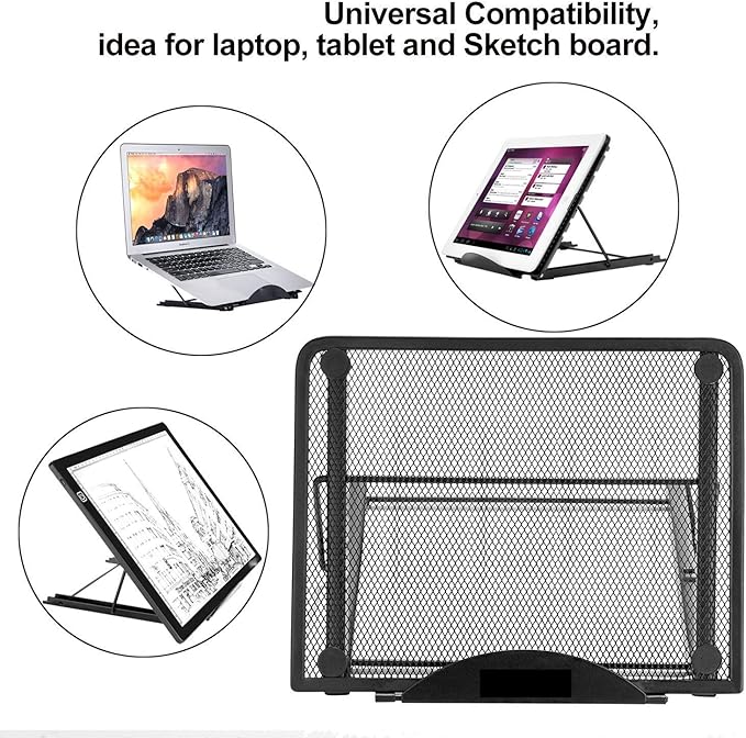 13.4x11.6inch Large Stand Ventilated Adjustable Light Box Laptop Pad Stand, Multifunction Tracing Holder for Ipad A3 A4 LED Tracing Light Pad Tablet Tracer