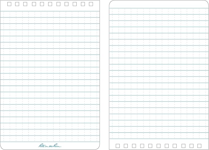 Rite in the Rain Weatherproof Top Spiral Notepad, 4" x 6", Yellow Cover, Universal Pattern, 3 Pack (No. 146-3)