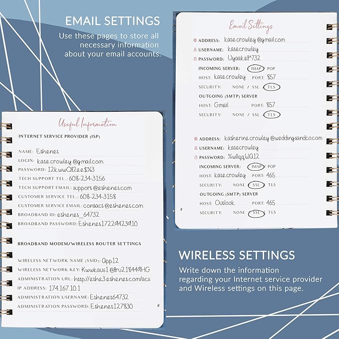 PLANBERRY Password Book Premium – Alphabetized Internet Address Organizer with A-Z Tabs – Website & Computer Password Keeper with Alphabetical Tabs – 6.2x7.7″, Hardcover (Ocean Depths)