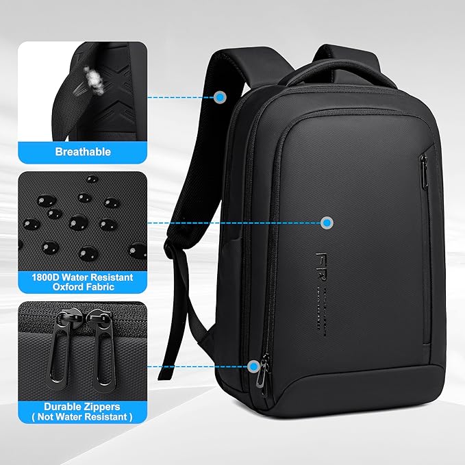 Laptop Backpack for Men, Business Backpack with USB Charging Port,Water Resistant Tech Backpack, Mens 17 Inch Laptop Bag for Work/Commuter/College