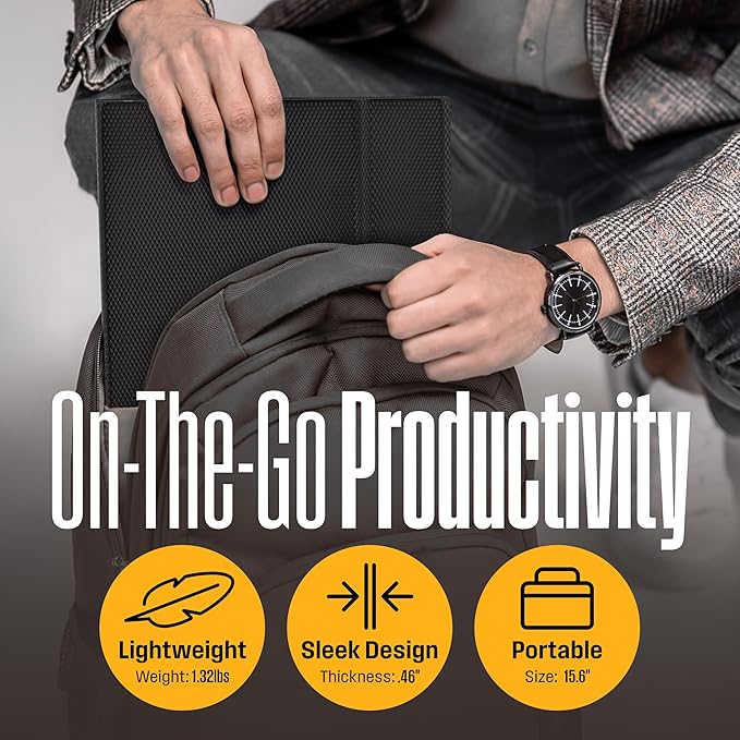 Westinghouse 15.6 Inch Portable Monitor for Laptop & Travel, 1080p, 60Hz, IPS Display, Full HD Screen with Magnetic Protective Cover, Built in Speakers, 1x Mini HDMI, 1x USB Type-C