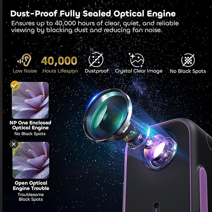 Google TV Projector with WiFi Bluetooth, 1080P Full Ultra HD 4K Supported, Smart Projection for Home Theater Movie, Outdoor Portable Mini HDMI NothingProjector NP One