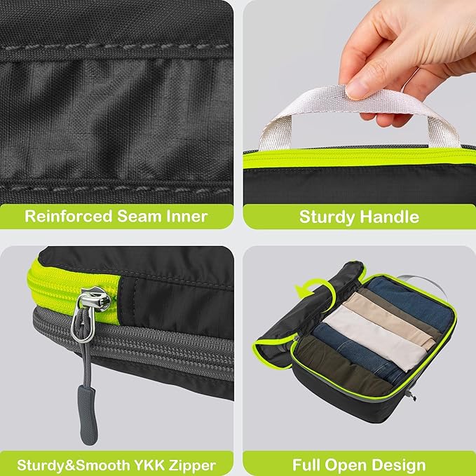 Cipway Compression Packing Cubes, Ultralight Luggage Organizer Bags, Travel Essentials for Carry on Suitcase (3 Piece,Black)