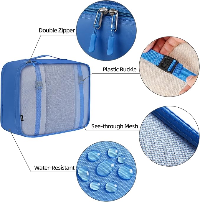 BAGAIL 6 Set/8 Set/10 Set Packing Cubes Various Sizes Packing Organizer for Travel Accessories Luggage Carry On Suitcase