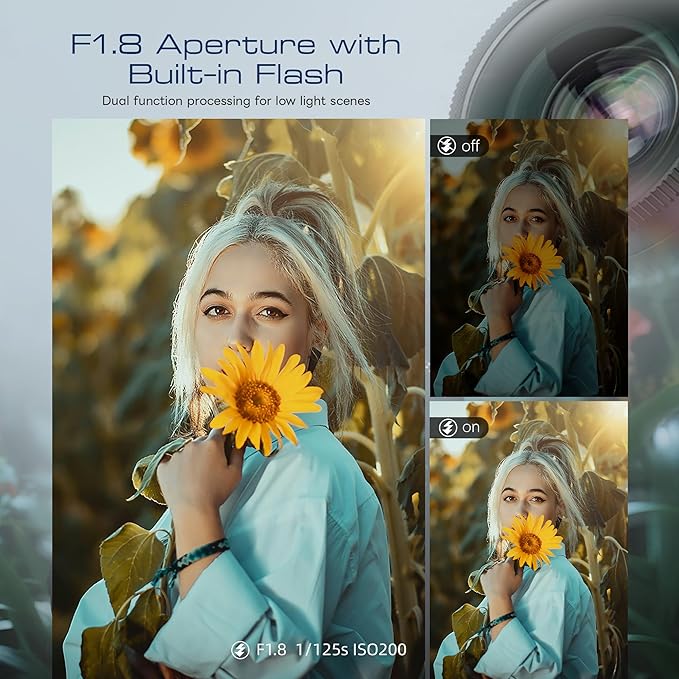 Digital Cameras for Photography with WiFi&App Control, Ture 4K&48MP Vlogging Camera for YouTube,Compact,16X Zoom Autofocus, Anti-Shake for Entry-Level User, Beginners, Macro&Wide Lens-32GB Card (Pink)