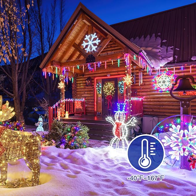 addlon 50FT Black Outdoor Extension Cord with Mutil Outlets Evenly Spaced 6 Outlets 16/3 SJTW Weatherproof Power Cable for Indoor Outdoor Christmas Halloween with Indicator Lights ETL Listed