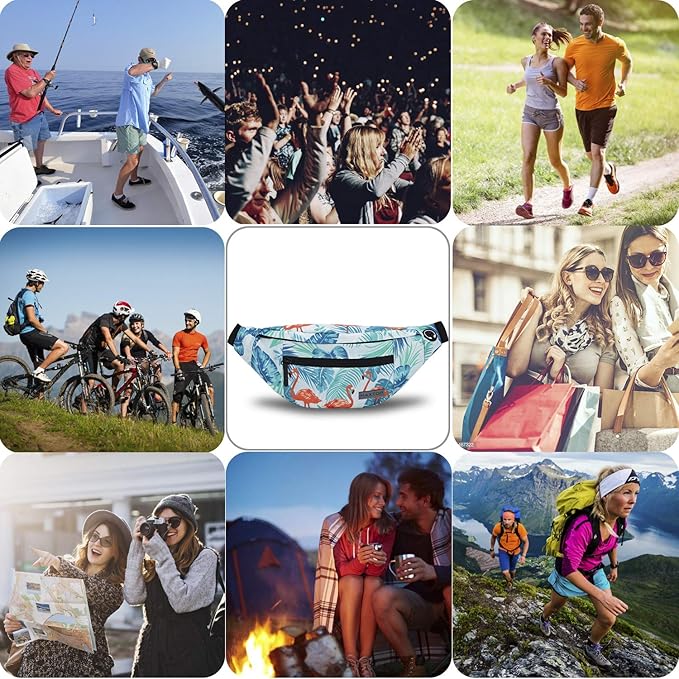 MAXTOP Large Crossbody Fanny Pack with 4-Zipper Pockets,Gifts for Enjoy Sports Festival Workout Traveling Running Casual Hands-Free Wallets Waist Pack Phone Bag Carrying All Phones