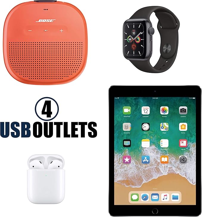 Cruise Approved Power Strip Non Surge Protector with 3.3 ft Travel Extension Cord and USB Ports [2 USB, 2 USB-C, 3 AC] Cruise Ship Essentials for Carnival, Princess, & Major Cruise Lines 2025 & 2026