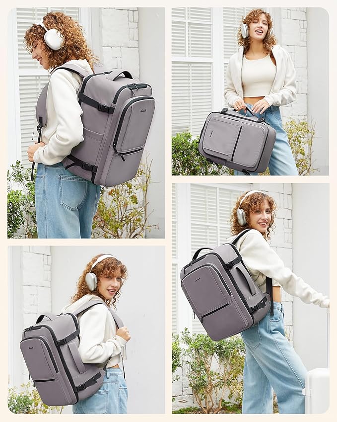 LOVEVOOK Travel Backpack for Women & Men, 40L Large Carry On Backpack Airline Approved, TSA Personal Item Weekender Bag, Water Resistant Laptop Backpack with 3 Packing Cubes for Travel Essentials