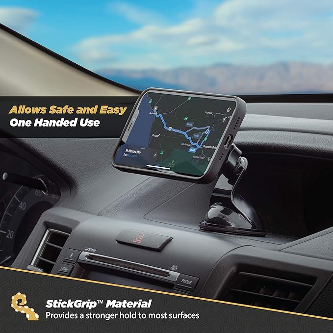 Scosche MAGWSM-2PXCES0 MagicMount Magnetic Suction Cup Phone Mount for Car Windshield/Dashboard, 360° Adjustable Magnet Head, Universal Phone Holder Compatible With iPhone, Samsung & More (Pack of 2)