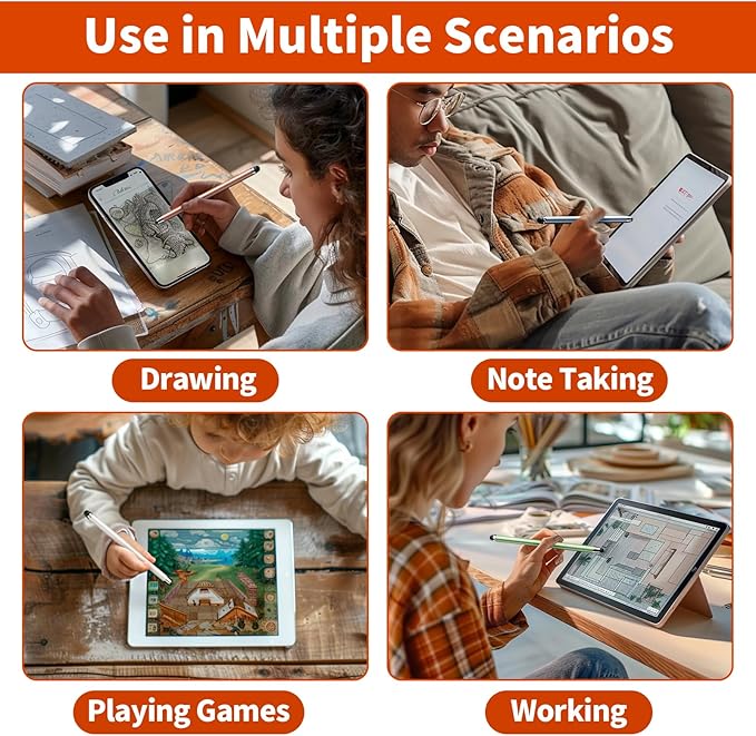 10 PCS Stylus,Stylus Pen for Touchscreen,Stylus 2-in-1 High Sensitivity & Precision Suitable for Touch Screens of iPhone/ipad/Android Tablets(10 Stylus Pen + 20 Tips)