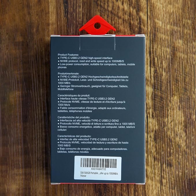 SSK Portable SSD 500GB External Solid State Drives, up to 1050MB/s USB C SSD External Hard Drive USB 3.2 Gen2 for iPhone 15/Pro, Windows, Mac, Android Phones and Tablets