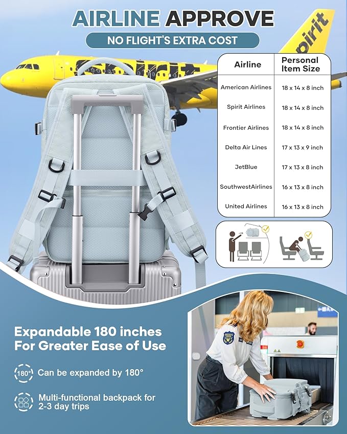 Vacuum Travel Backpack with Pump for Women,Personal Item Carry on Backpacks Flight Approved 18x14x8 inches for Men,Laptop Waterproof Work Compression bags Casual Daypack Blue.