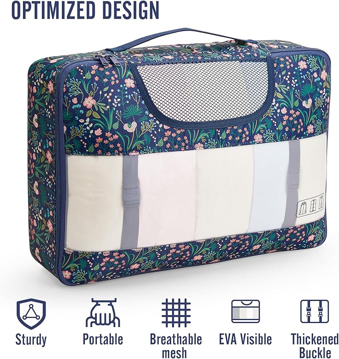 Veken 10 Set Packing Cubes for Travel Essential, Suitcase Organizer Bags in 4 Sizes, Carry-On Luggage Accessories with Large Laundry & Hanging Toiletry Bag, Must-Have for Airplane, Road Trip & Camping