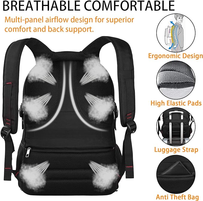 LTINVECK Travel Laptop Backpack, Extra Large Backpack for Men Women with USB Charging Port, TSA Friendly Heavy Duty Big Business Computer Bag Tech Backpacks Bag Fit 17 Inch Laptops, RFID Backbag