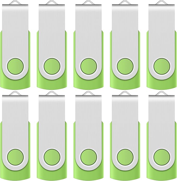 10 X Enfain 16GB USB Flash Drive 2.0 Memory Zip Pen Disk Green, Ideal for Tradeshows, Branded Giveaways, and Other Event-Related Marketing Strategies