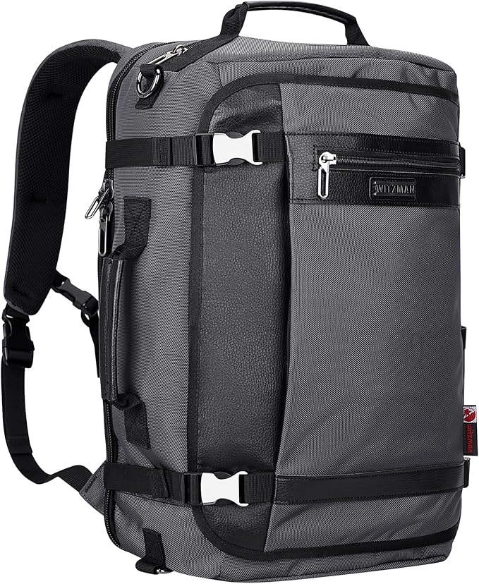 WITZMAN Travel Backpack for Men Women Laptop Backpack with USB Charging Port Carry-on Luggage Flight Approved(B686 Silvery Grey)