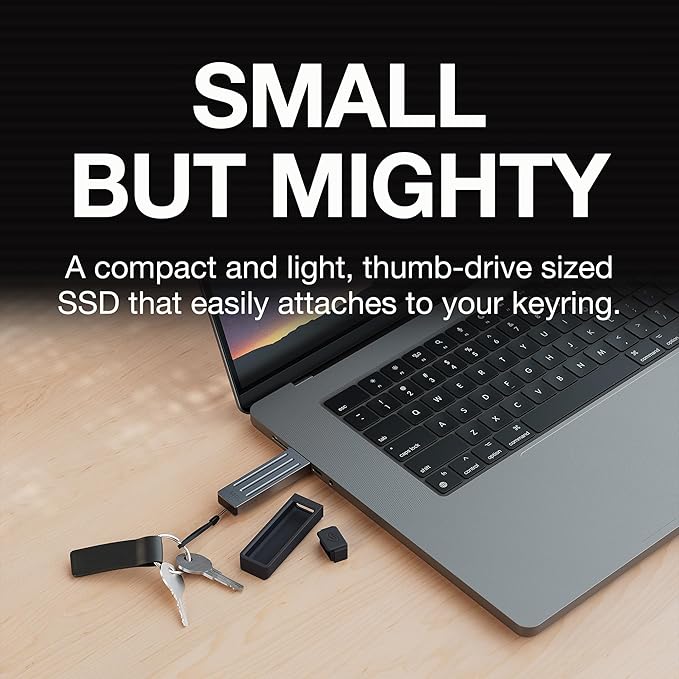 Seagate Ultra Compact 1TB, Portable SSD, 1000MB/s, USB-C, USB 3.2 Gen2, IP54 Water Dust and 3m Drop Resistant, Windows/Mac/iPhone/iPad/Android Phone/Tablet/PS4/PS5/Xbox Compatibility (STMX1000400)