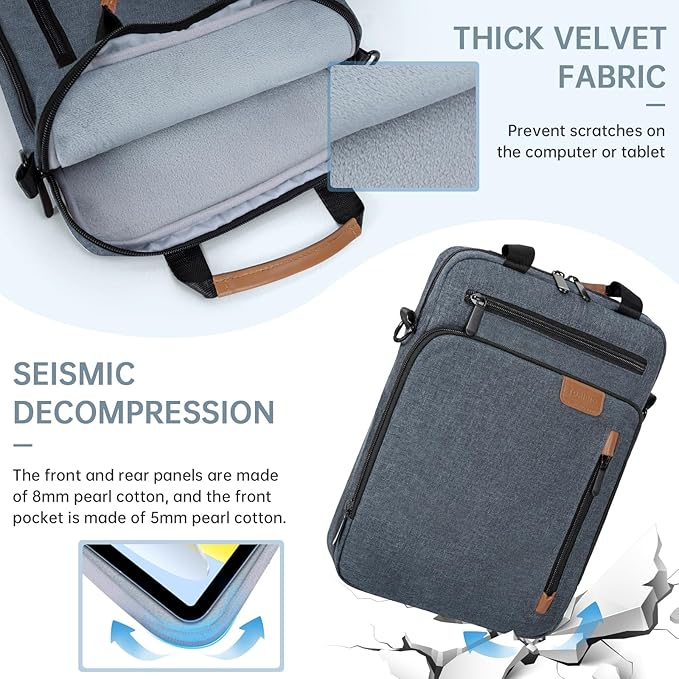 Tablet Sleeve Bag,Padded Protective Travel Carrying Case for iPad Pro M4 11", iPad Air M2 5/4th 10.9", Air 3th 10.5", iPad 10th 10.9", 9/8/7th 10.2