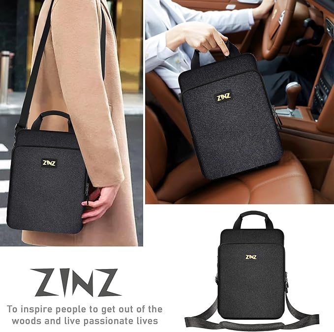 ZINZ Slim & Expandable Case 12.9 13 inch Travel Laptop Shoulder Bag for MacBook Air 13" M3/M2/M1, MacBook Pro 13" M2/M1, iPad Pro 12.9"/13"/11", iPad Air 13",B01K07
