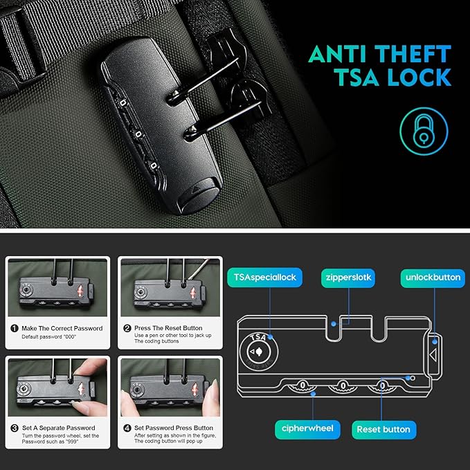 BANGE Travel Backpack with TSA lock version can hold 15.6 inch Laptop suitable Daily Commute and Overnight Flight Approved Anti-theft Bag