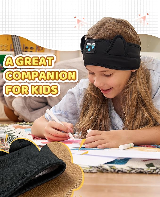 Kids Headphones Headband - Foldable with Adjustable Headband, 3.5 MM Jack for Online Learning, Plane, Travel, Tablet, iPad, Computer