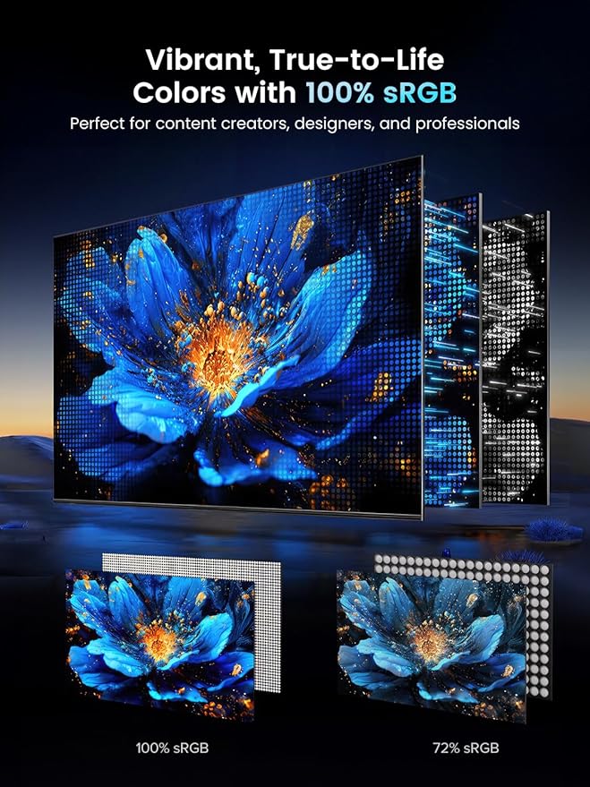 UPERFECT Portable Monitor 18.5-inch 120HZ Touchscreen 100% sRGB w/VESA & Stand 180° Adjustable Ultra-Slim & Lightweight Frameless FHD FreeSync IPS HDR Gaming Display, Travel Second Monitor for Laptop