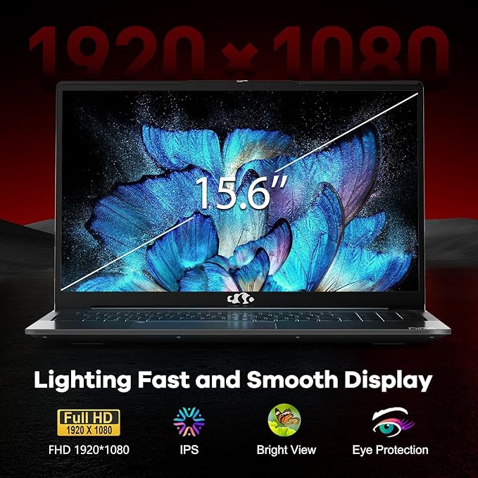 15.6 Business-gaming-Laptop, 6-Cores AMD Ryzen 5 6600H 660M 6nm GPU, 16GB DDR5 1TB SSD(Beat i7-1165G7 up to 4.5GHz)100W Type-C FHD IPS Laptop-Computer with Fingerprint Backlit Keyboard WiFi5 Win11