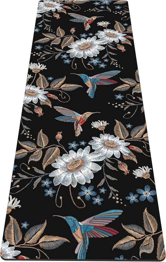 nuveti Yoga Mat Print Extra Thick TPE Non Slip Fitness Exercise Mat with Carrying Bag,72"x24" Extra Thick 6MM Exercise & Workout Mat for Yoga, Pilates Fitness and Floor Exercises