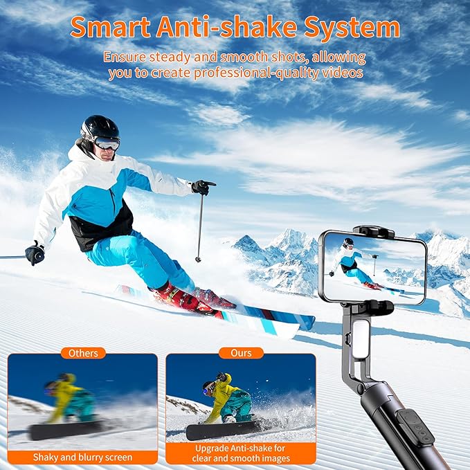 71" Selfie Stick Tripod for iPhone/Android, Auto Face Tracking Tripods with Light, Upgrade Strong Gimbal Stabilizer 360 Rotation with Remote for Content Creator Vlog Live StreamIing Video Record