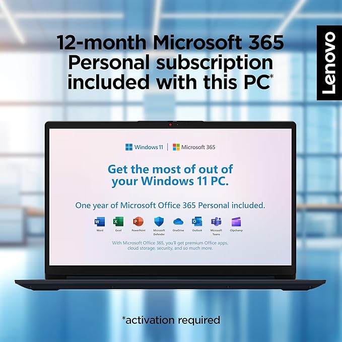 Lenovo IdeaPad Laptop for Business Student 2025, 15.6" Display, 20GB RAM + 1.6GB Storage (1TB SSD +128GB eMMC +500GB Ext), Dual Intel Core Processor, WiFi 6, HubxcelAccessory, Office 365 1 Yr, Win 11