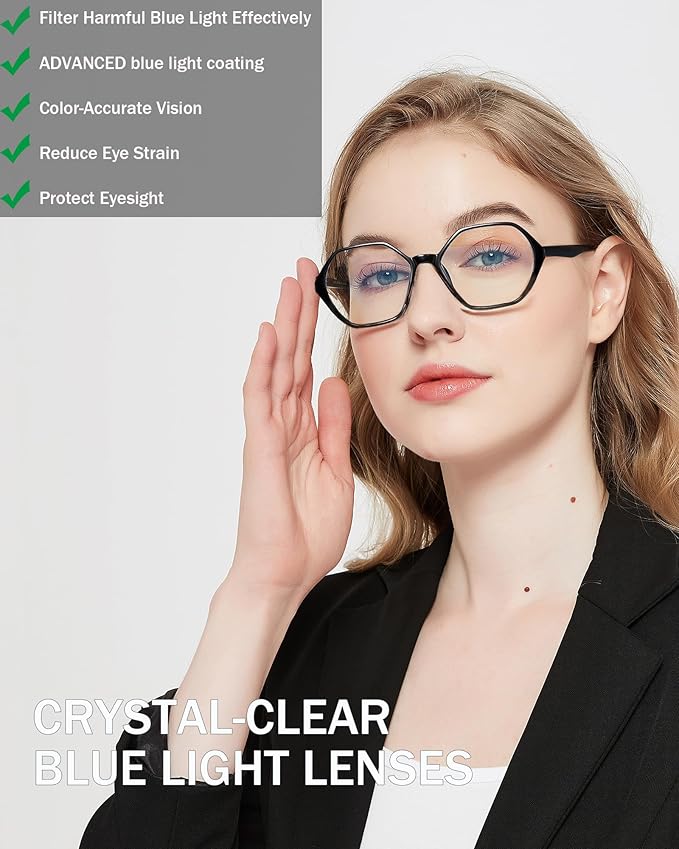 EYEURL Reading Glasses for Women 4-Pack Blue Light Blocking Reading Glasses Vintage Design Diamond-Shaped Frame Spring Hinge Readers Anti Glare Filter Lightweight Eyeglasses,2.25