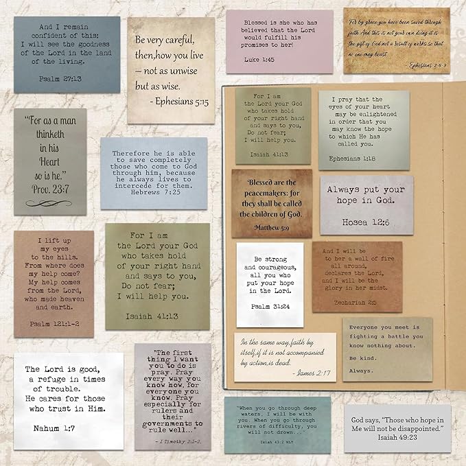 120 Pieces Retro Bible Verse Stickers (2 Pieces of Each), Inspirational Christian Vintage Journaling Stickers Typewriter Font Quotes Bible Study Supplies for Water Bottle Laptop Scrapbooking Decals