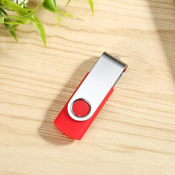 10Pcs 32GB USB Flash Drives, USB 2.0 Thumb Drive Bulk Pack Swivel Memory Stick 32 GB Fold Storage Jump Drive Pen Drive Zip Drive for Computer PC, 10 Pack Red
