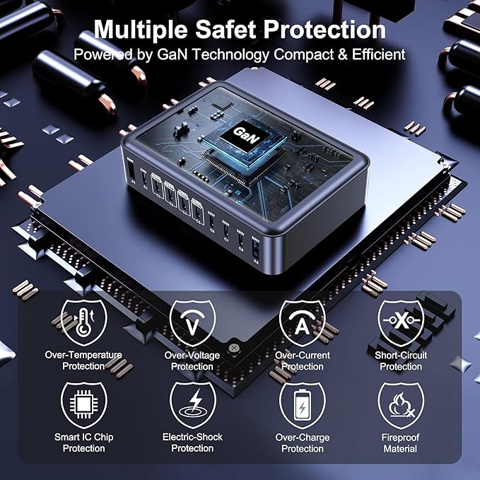 CHIPOFY 710W USB C Charger Block, 10 Port USB C Charging Station, Dual PD3.1 140W QC3.0 60W GaN Laptop Fast Wall Charger for MacBook Pro/Air, iPad, iPhone, Samsung Galaxy