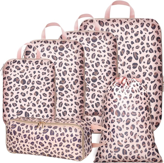 Cambond Compression Packing Cubes for Travel Women - Travel Bags Luggage Organizers Travel Essentials Compression Cubes for Travel Carry on Suitcases Organizer