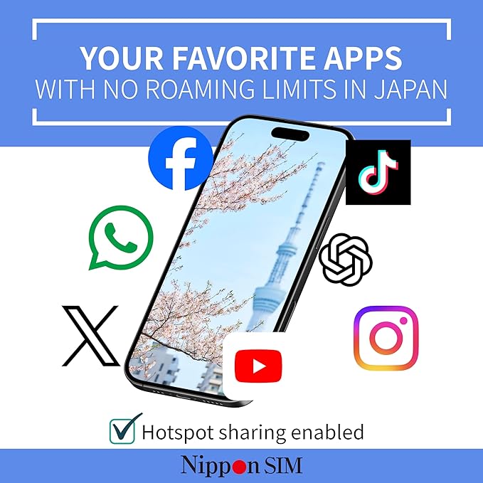 Japan SIM Card 60 Days Data Only | 90GB High-Speed 4G LTE | No Roaming Needed for Faster, Safer Access | Hotspot tethering Supported | Docomo Network | Made in Japan