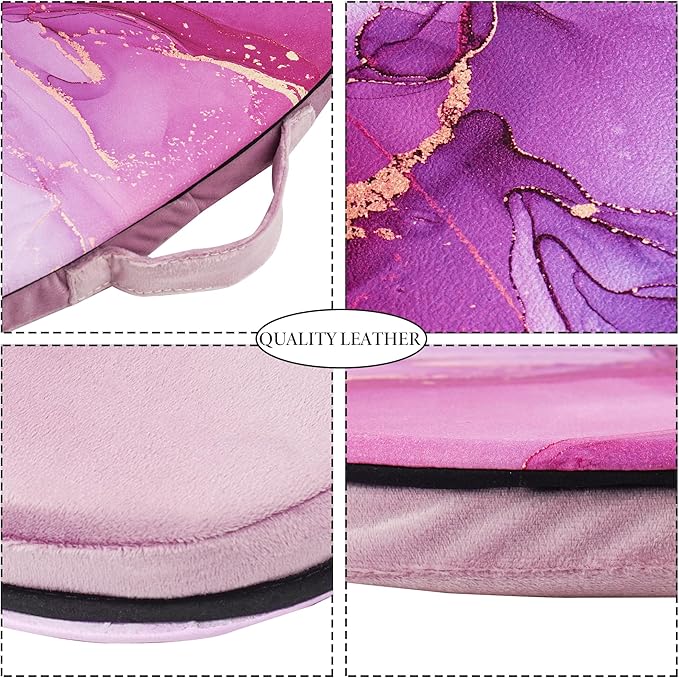 Laptop Desk with Phone Holder and Device Ledge - Portable Lap Desk with Pillow Cushion,Fits up to 15.6 inch Laptop for Home Office (1-Purple Blue Splash Ink)