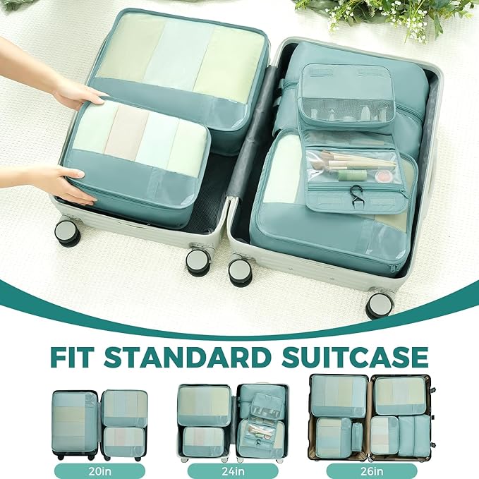 BAGAIL 9 Set Packing Cubes Luggage Packing Organizers for Travel Accessories