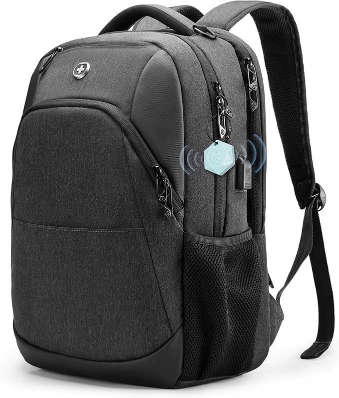 Swissdigital Design Business Laptop Backpack, College Laptops Backpack with USB Charging Port for Men and Women Fits 16 Inch Notebook, Grey | ANDWIL