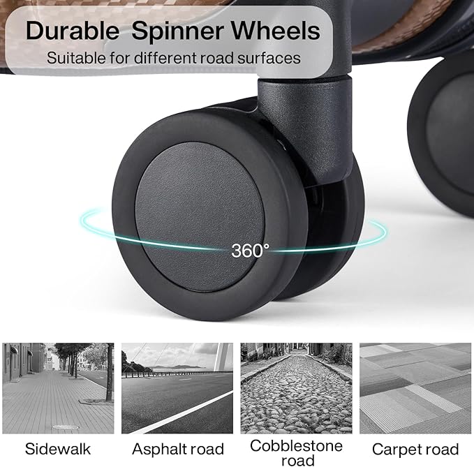 Hanke Luggage Sets 2 piece Carry On Luggage with Wheels PC Hard Shell Suitcases Lightweight Checked Travel Luggage Large Travel Suitcase Woman Men 20/29 Inch （Brown）