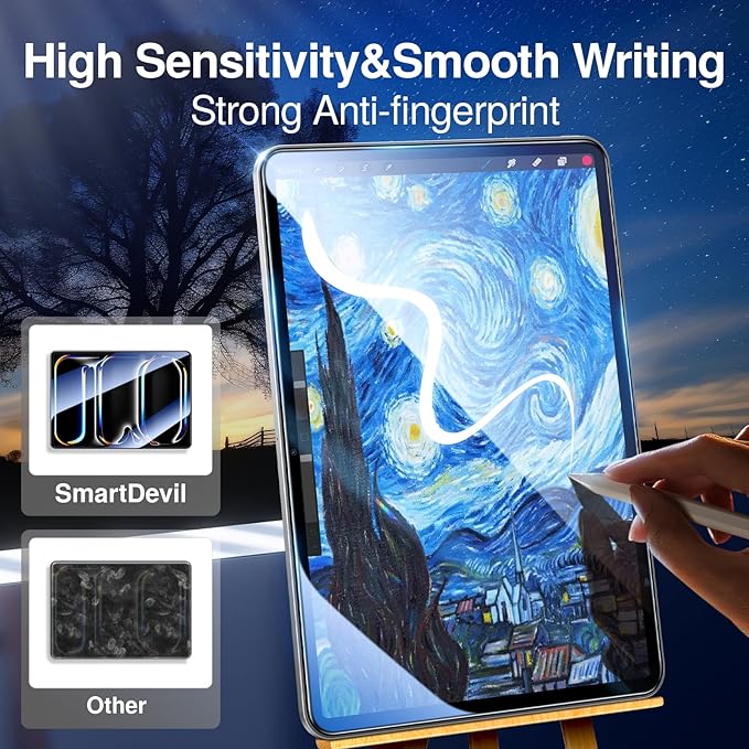 SMARTDEVIL Screen Protector for iPad Pro 13 inch 2024 (M4) with Easy Installation Frame, 9H Clear Tempered Glass Film, Anti-Shatter, 2 Pack