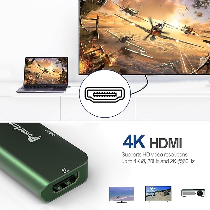 USB-C Hub 3-in-1 by PowerEnvy - 100W PD Charging, 4K HDMI, USB 3.0 Port (5Gbps) – Aluminum Portable Adapter for MacBook Pro/Air, iPad Pro, Dell XPS & More