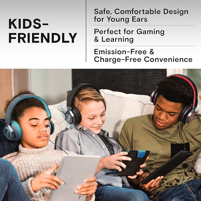 ARTIX CL750 Wired Headphones with Mic & Volume Control — Noise Isolating On-Ear Headphones for Computer and Laptop Wired, Plug in Corded Headphone Over Ear with Wire (Foldable, Aux Jack 3.5mm)