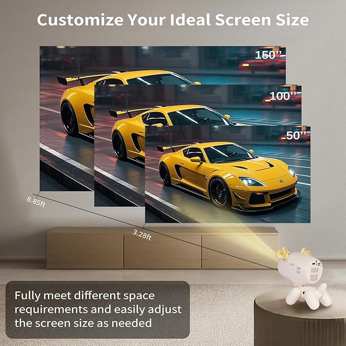 Mini Projector with WiFi and Bluetooth - Portable Outdoor Projector for Home Theater, Supports HDMI/USB Ideal for Movies and Gaming