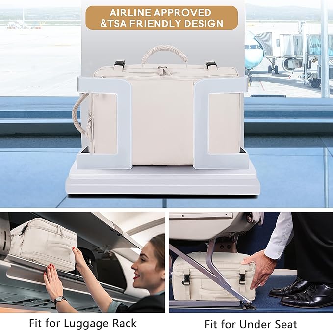 Beraliy Travel Backpack Airline Approved, Carry on Backpack, 16 Laptop Backpack, Waterproof Weekender Bag, Casual Daypack, Hiking Backpack, Beige