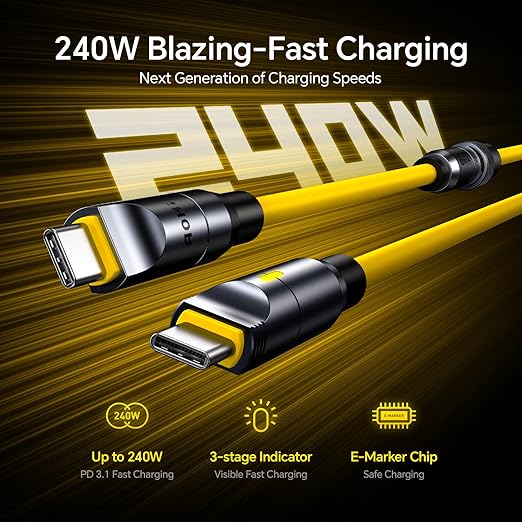 AOHI 240W 8 in 1 USB 4 Cable Set, The Future 240W PD3.1 USB C Fast Charging Cable Supports 40Gbps Data Transfer 8K HD Display for iPhone15 Pro Max MacBook Pro Air iPad Galaxy